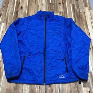 LL Bean Puffer Jacket Men's M‎ Blue Nylon Full Zip Outdoor Regular Fit Pockets